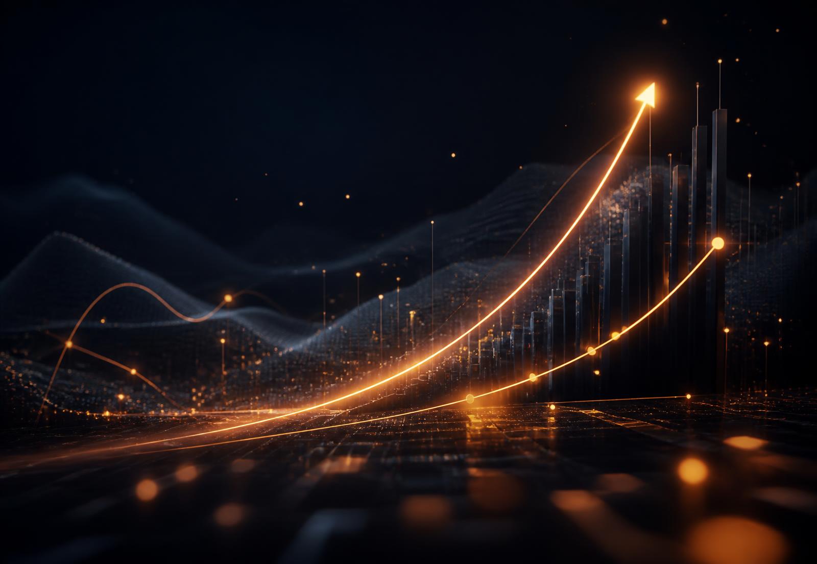 Upward growth curve representing digital marketing performance